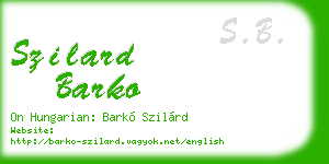 szilard barko business card
