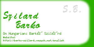 szilard barko business card